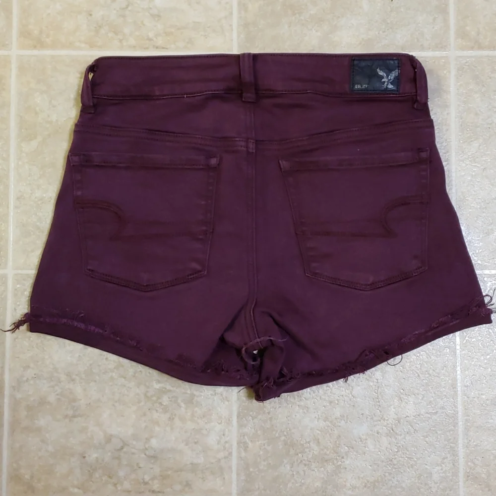 AEO Hi-Rise Shortie Super Stretch Shorts Size 4 Purple American Eagle Outfitters - Picture 4 of 8